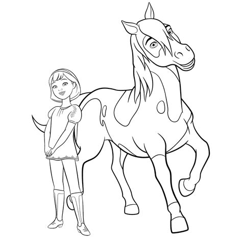 Who are the characters in spirit riding free coloring pages? Leuk voor kids - Abigail & Boomerang