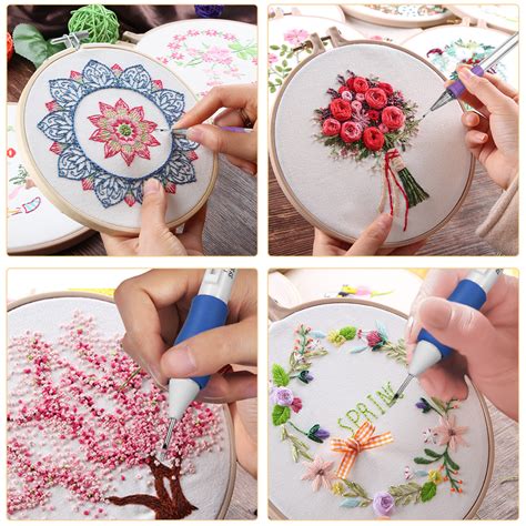 Needle punch is an embroidery stitching technique that uses a special needle attached to a grip to in today's video i share how to punch needle with your embroidery pen. Magic Embroidery Pen Punch Needle Set Embroidery Patterns ...