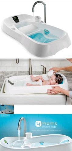 The clean water reservoir holds fresh water for rinsing while dirty water flows out of the side drain. a4ef97c7626c4466559086297b904151 4moms Infant Bath Tub It ...