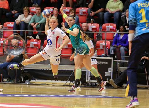 She was voted world handball player of the year 2019 by the international handball. Stine Bredal Oftedal. Norway against Brazil at Kvik/AL ...