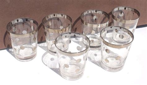 These whiskey glasses do what you need them to, and they won't cramp your style along the way. Vintage Mid Century Set of 6 Polka Dot Old Silver Rimmed ...