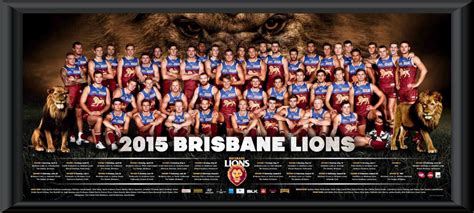 Here you will find all kinds of supporter gear and afl fashion through to official brisbane lions onfield styles as worn by the players. 2015 Brisbane Lions team frame :: Brisbane Lions :: AFL - Aussie Rules :: Sports Memorabilia ...