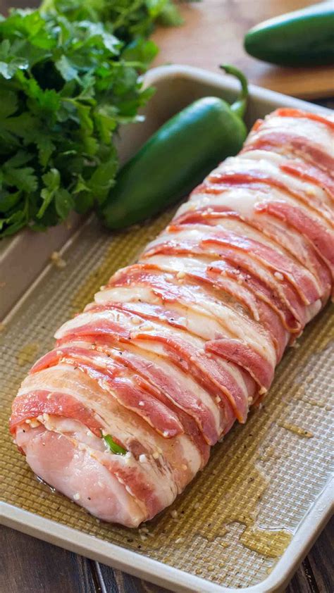 Roast the tenderloin uncovered in the oven until an instant read thermometer reds 145 degrees f. Bacon Wrapped Pork Tenderloin | Recipe | Bacon wrapped ...