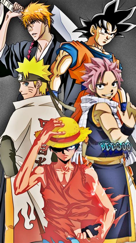 Goku, naruto, luffy, ichigo, natsu, dragon ball super, naruto, one piece, bleach, fairy tale: NATSU | NARUTO | GOKU | LUFFY | ICHIGO by mathew06 on ...