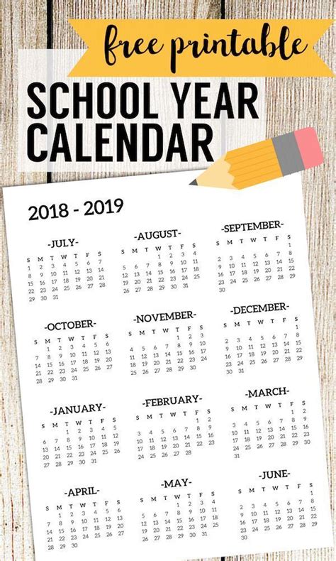 Summer vacation lasts from the end of semester 2 (spring) until the beginning of semester 1 (autumn). 2018-2019 School Calendar Printable Free Template | School ...