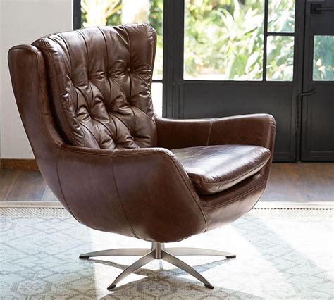 360 degree swivel base and recline. Wells Leather Armchair | Leather armchair, Swivel armchair ...