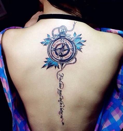 A rose tattoo located on the back around the spine. Back Tattoos for Girls Designs, Ideas and Meaning ...