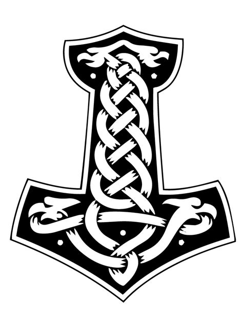 Norse mythology studies the myths of the heathen religion of the vikings before they were christianized. Norse Mjolnir Drawing