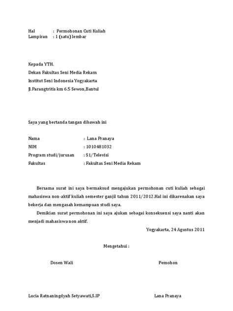 Surat Permohonan Cuti Awal - X Gojek