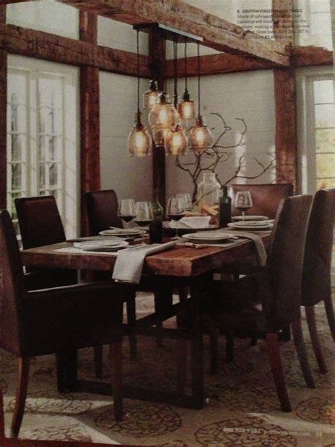 Choose from hundreds of options for a rustic style that will match your other cabin furniture. Pottery barn dining | Home decor, Dining room lighting ...