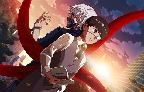 Tokyo ghoul (complete 1080p bd). Wallpaper anime, mask, white hair, anime, red eye, Tokyo ...