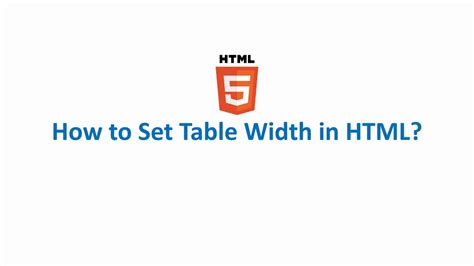 The colspec attribute can be used when needed to exert control over column widths, either by setting explicit widths or by. How to Set Table Width in HTML? - YouTube