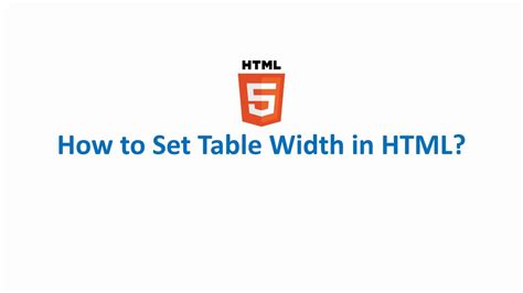 You can also use colspan (see example in the tfoot) if you want to merge the th s or td s. How to Set Table Width in HTML? - YouTube