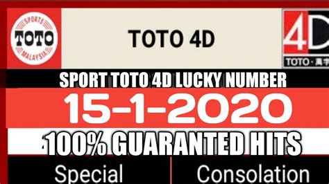 Good luck and have fun! 15-1-2020TOTO4D LUCKY SPECIAL PREDICTION|LUCKY NUMBER ...
