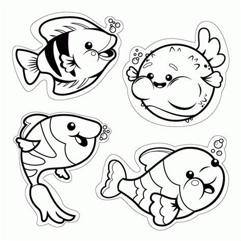 Fish color by number activity sheet. Printable Fish Cutouts - Coloring Home