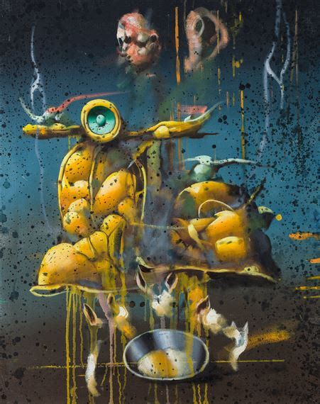 Figurative elementer som deler av mennesker, hester og hunder er ofte satt inn i halvabstrakte fantasilandskaper i gullvågs. Håkon Gullvåg | 56 Artworks | MutualArt