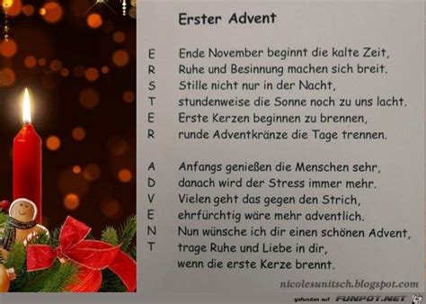 GEDICHT - Erster Advent | Gedichte zum advent, Erster ...