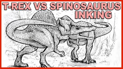 Free spinosaurus coloring page download free clip art free clip. Trex vs Spinosaurus Inking Tips and Tricks - YouTube