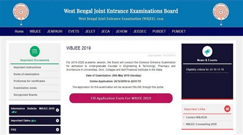 Apart from the examination date, the exam conducting authority has also announced important dates associated. WBJEE 2019: Online application starts at wbjeeb.nic.in ...