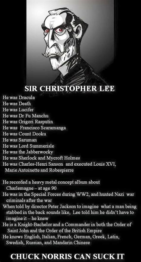 Yes the world needs to know more about him. Christopher Lee - Meme by Adman1381 :) Memedroid