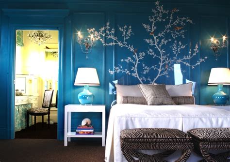 Turquoise blue colors create harmonious color combinations with all white, blue and green colors, adding a touch of cool color to interior design and decor. Turquoise Bedroom - Eclectic - bedroom - Kendall Wilkinson ...