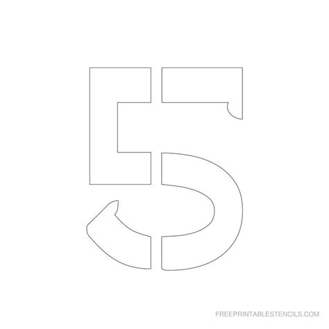 Printable number stencils 3 inch. Printable 3 inch Number Stencil 5 | Stencils, Number ...