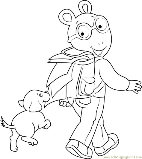 Funding for the arthur web site is provided by the corporation for public broadcasting and public television viewers. Arthur Going to School Coloring Page - Free Arthur ...