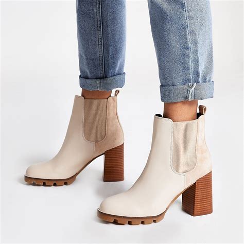 Chelsea boots are arguably the most versatile footwear a man can rock. Beige chunky faux leather heeled chelsea boot | Chelsea ...