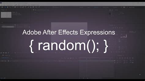 Even if you're not comfortable with scripting or coding, you may still want to take a look at expressions. After Effects Expressions (Random Expression); - YouTube