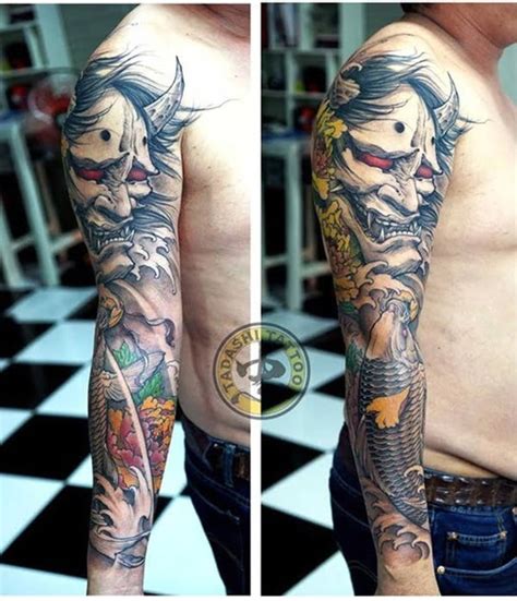 Tattoo cá chép full cánh tay. Hình Xăm Mặt Quỷ Cá Chép Đẹp ️ 1001 Tattoo Chất Nhất