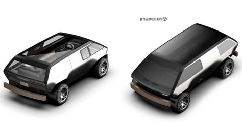 Brubaker box minivan in sunset. Brubaker Box minivan concept | WordlessTech