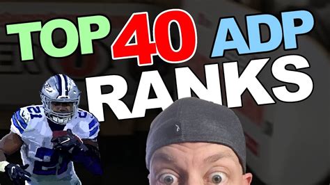 Analyze draft results from all of our leagues. Top 40 ADP Rankings | Fantasy Football 2020 - YouTube