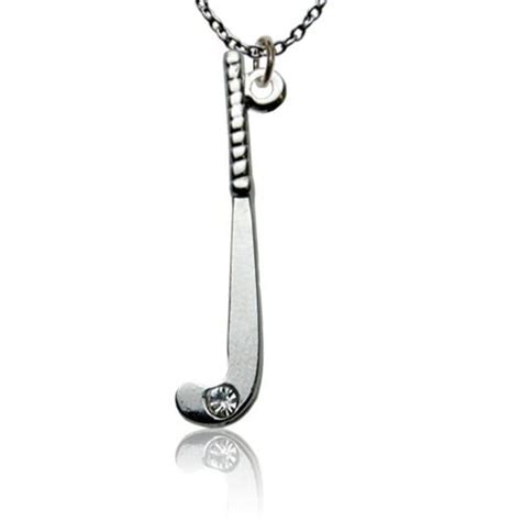 Enter & enjoy it now! Silver Field Hockey Pendant Necklace with Cubic Zirconium ...