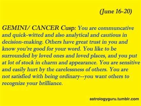 After all, the best decisions are made by incorporating the emotions and the intellect. 30 Gemini Cancer Cusp Astrology - Astrology For You