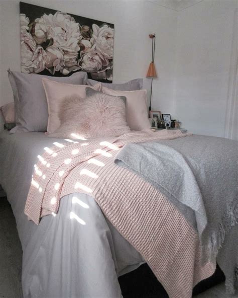 Check spelling or type a new query. Bedroom with grey bedding blush pink throw and cushions ...