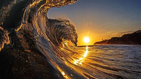 During the summer months, the ocean is fairly. Sunset Surf Hawaii Beach Wave Ocean Sand 2560x1600 Hd ...