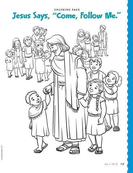 Coloring page where kids listening to jesus. Come Follow Me FHE /Faithful and Fierce blog/ Love this ...