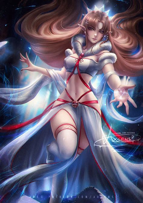 I wanted to draw something pretty for the best lady in my hero. Winter Asuna by Axsens on Newgrounds