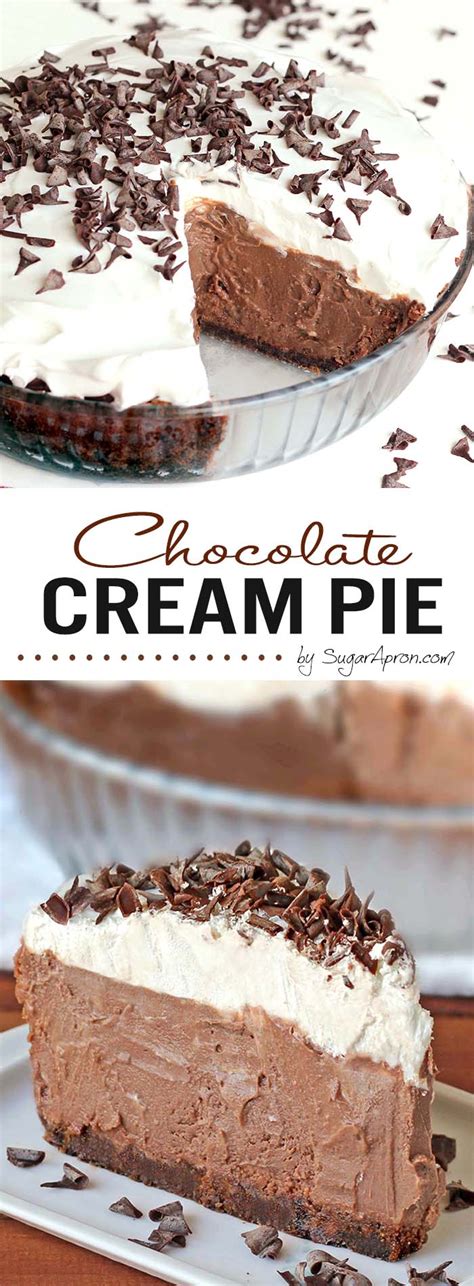 This french silk pie recipe is sophisticated and delicious. Chocolate Cream Pie - Sugar Apron