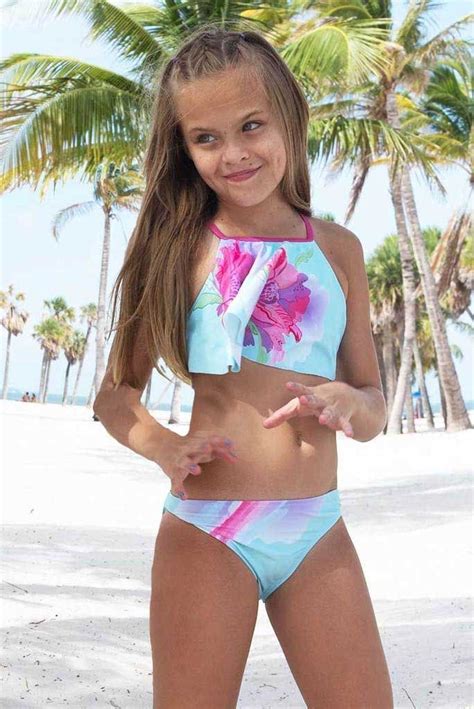 Nomi at gaia les filles a musent. Limeapple Anja Light Blue Flounce Bikini for Girl