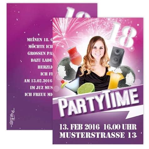 Achtzehnter geburtstag lustige einladung texte, vorlagen, witzige sprüche oder besinnliche. Einladung Partyflyer Geburtstagsparty 18. Geburtstag