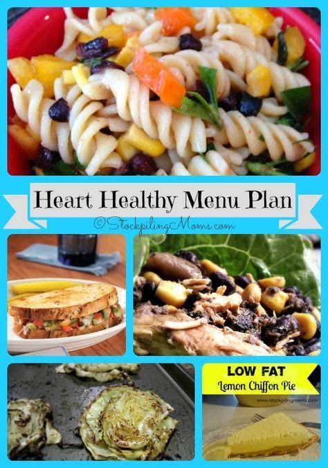 Unhealthy eating habits are one of the major contributors to high cholesterol and eating the right foods will help you get your health back on track. Heart Healthy Weekly Menu Plan | Healthy menu plan ...