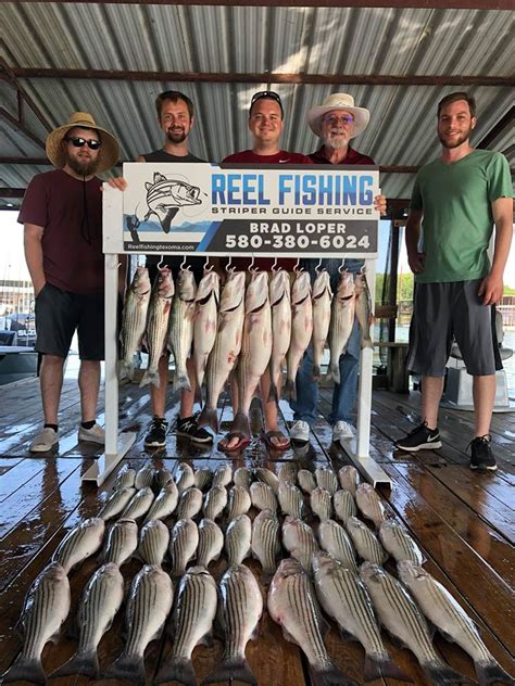 Under normal conditions there are 550 miles of shoreline on lake texoma, with the red river arm (45 miles long) in texas and the washita arm. Lake Texoma Striper Fishing - Reel Fishing Striper Guide ...
