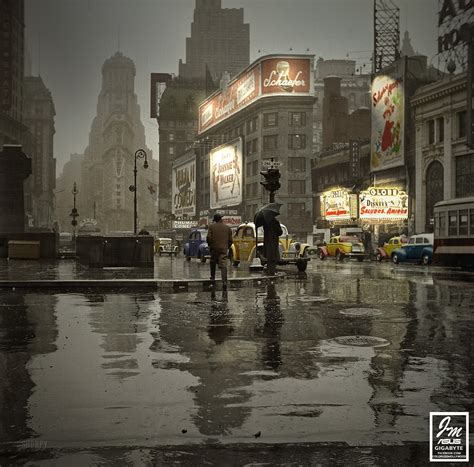 All the boys love her and always want to hangout with her. "Times Square on a rainy day." New York, March 1943 ...