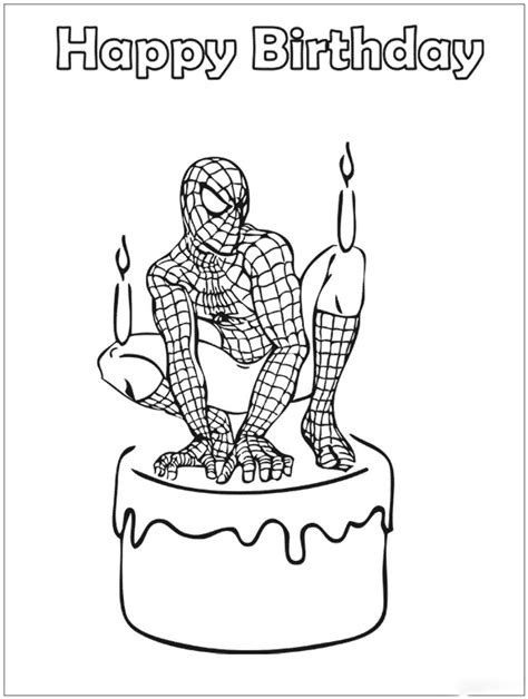 Fuzzy's favorites are the teddy bear themes. Spiderman Birthday Coloring Pages - Happy Birthday ...