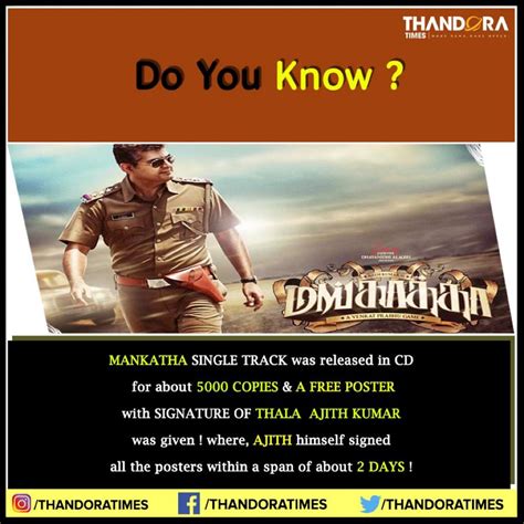 Unlike other films where the father's character is portrayed as a positive person and the son is a bit of a wastrel, in this film it is the father who is lecherous and the son is the good guy. 5 Interesting facts about Mankatha - Thala- Thala Ajith ...