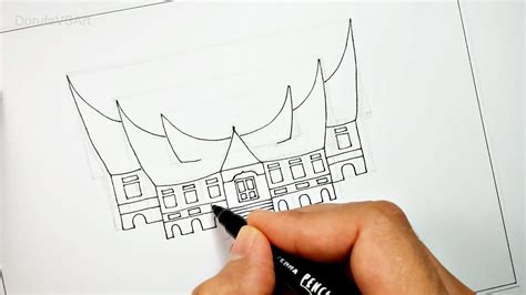 Rumah gadang atau rumah godang ini banyak dijumpai di provinsi sumatera barat. 65+ Sketsa Gambar Rumah Adat Minangkabau Terbaru - Top ...