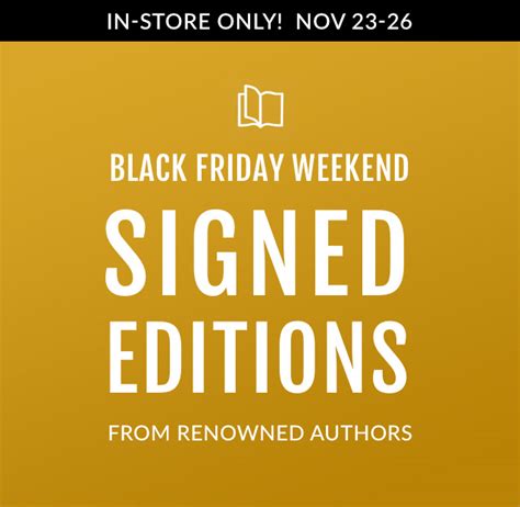 Get 10% off any order. Signed Edition Books Black Friday | Barnes & Noble®