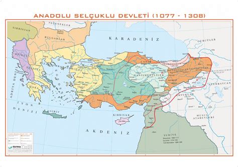 Anadolu selçuklu devleti, selçuk bey'in torunu kutalmış'ın oğlu, i. Anadolu Selçuklu İmparatorluğu Haritası