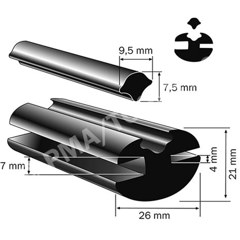 Innovative products for the precision shooter. PMA/TOOLS Webshop | Vollgummiprofil, 26x21 mm, 25 m